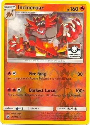 Incineroar (Pokemon League) 026/149 - League & Championship Cards Reverse Holofoil