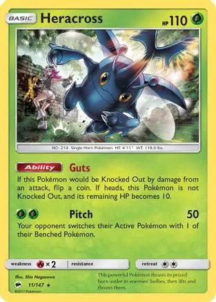 Heracross 011/147 - SM  Burning Shadows Reverse Holofoil