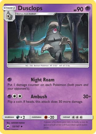 Dusclops 052/147 - SM  Burning Shadows