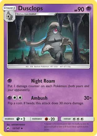 Dusclops 052/147 - SM  Burning Shadows Reverse Holofoil