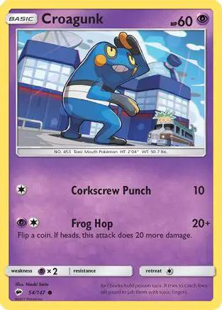 Croagunk 054/147 - SM  Burning Shadows Reverse Holofoil