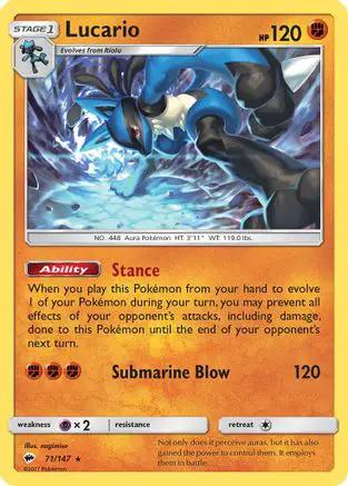 Lucario 071/147 - SM  Burning Shadows Holofoil