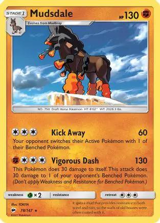 Mudsdale 078/147 - SM  Burning Shadows Reverse Holofoil