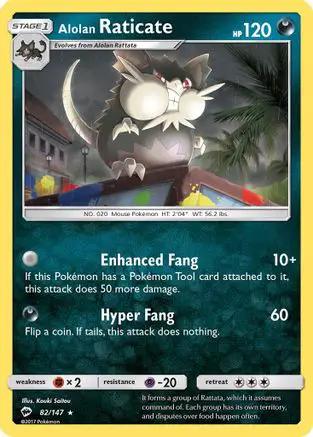 Alolan Raticate 082/147 - SM  Burning Shadows Reverse Holofoil