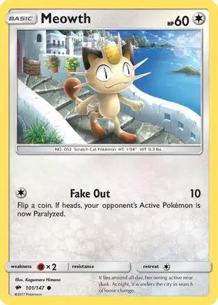 Meowth 101/147 - SM  Burning Shadows Reverse Holofoil