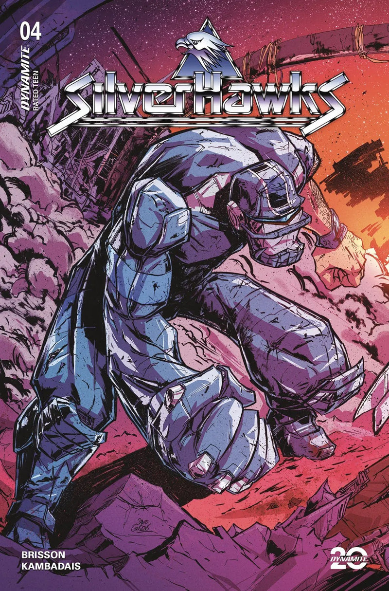 Silverhawks #4 L 1:10 David Cousens Battle Damage Orig Variant (05/14/2025) Dynamite