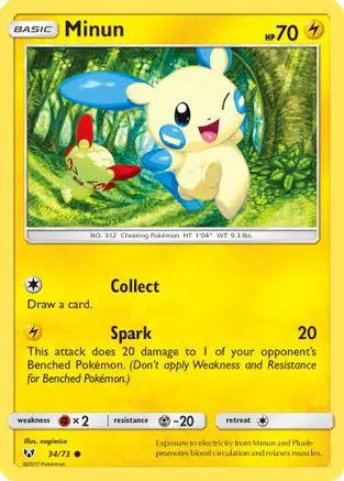 Minun 034/73 - Shining Legends Reverse Holofoil