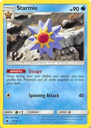 Starmie 016/111 - SM  Crimson Invasion Reverse Holofoil