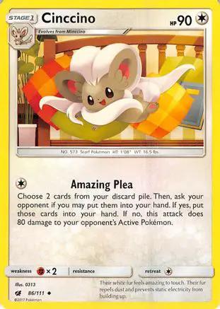 Cinccino 086/111 - SM  Crimson Invasion Reverse Holofoil