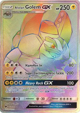 Alolan Golem GX (Secret) 113/111 - SM  Crimson Invasion Holofoil