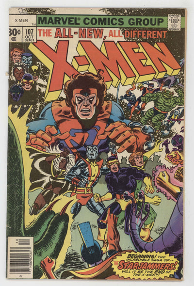 Uncanny X-Men 107 Marvel 1977 FN 1st Starjammers Wolverine Colossus