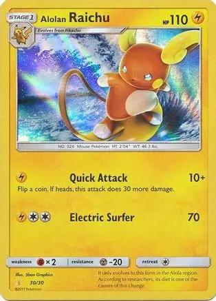 Alolan Raichu (#Holofoil) 030/30 - SM Trainer Kit Lycanroc & Alolan Raichu Holofoil