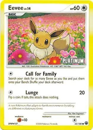 Eevee [Platinum] 062/100 - Burger King Promos Reverse Holofoil