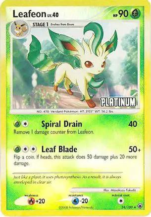Leafeon [Platinum] 024/100 - Burger King Promos Reverse Holofoil