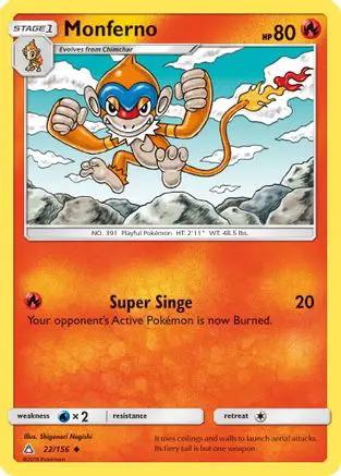 Monferno 022/156 - SM  Ultra Prism Reverse Holofoil