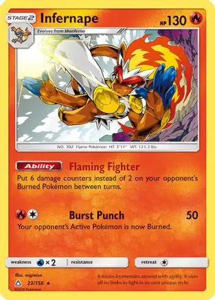 Infernape 023/156 - SM  Ultra Prism Reverse Holofoil