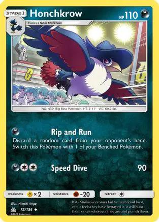 Honchkrow 072/156 - SM  Ultra Prism Reverse Holofoil