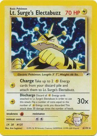 Lt. Surge's Electabuzz 006/null - Gym Heroes Unlimited Holofoil