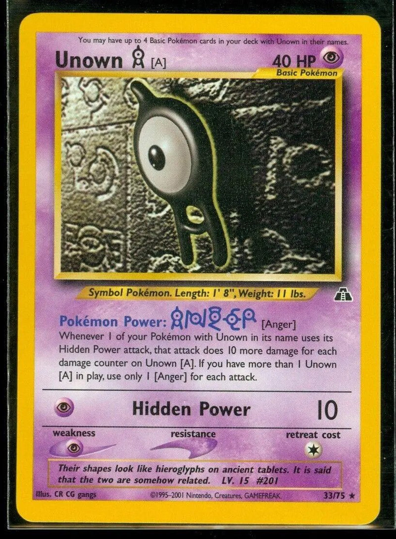 Unown [A] 033/75 - Neo Discovery Unlimited