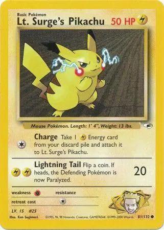 Lt. Surge's Pikachu 081/132 - Gym Heroes Unlimited