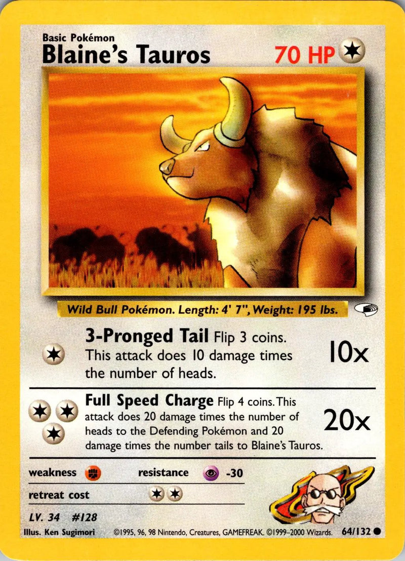 Blaine's Tauros 064/132 - Gym Heroes Unlimited