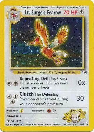 Lt. Surge's Fearow 007/null - Gym Heroes Unlimited Holofoil