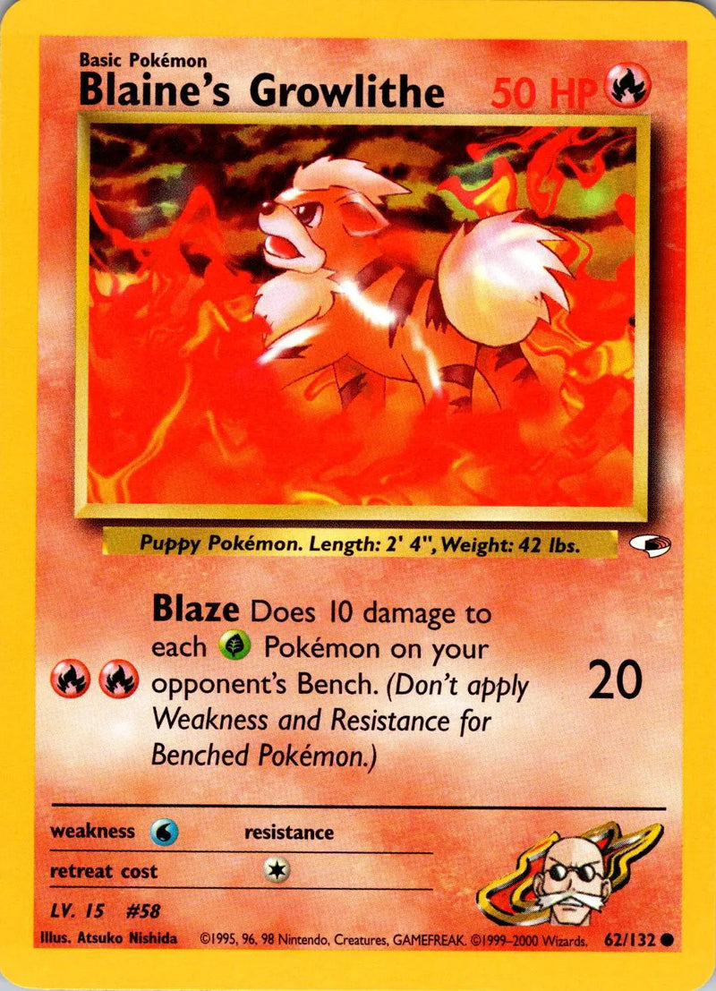 Blaine's Growlithe 062/132 - Gym Heroes Unlimited