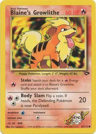 Blaine's Growlithe 062/132 - Gym Challenge Unlimited
