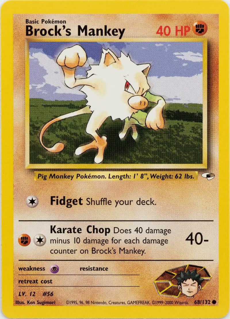 Brock's Mankey 068/132 - Gym Heroes Unlimited
