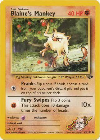 Blaine's Mankey 063/132 - Gym Challenge Unlimited