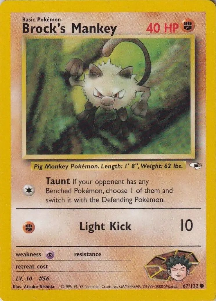 Brock's Mankey 067/132 - Gym Heroes Unlimited