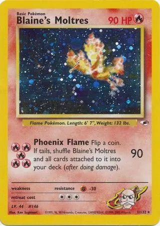 Blaine's Moltres 001/132 - Gym Heroes Unlimited Holofoil