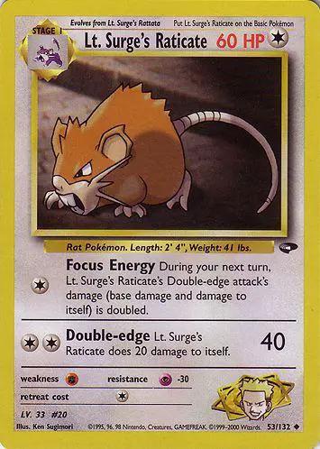 Lt. Surge's Raticate 053/132 - Gym Challenge Unlimited