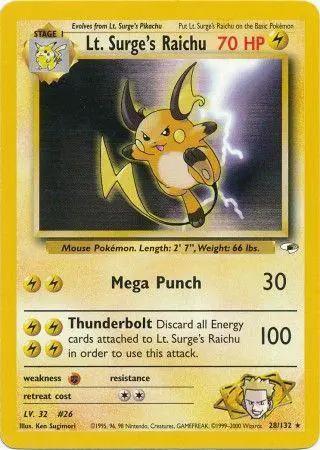 Lt. Surge's Raichu 028/132 - Gym Heroes Unlimited