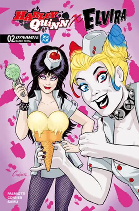 Harley Quinn X Elvira #2 N 1:15 Amanda Conner Ice Cream Foil Variant (11/19/2025) Dynamite