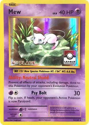 Mew 053/108 - League & Championship Cards - Holofoil