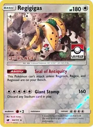 Regigigas 084/111 - League & Championship Cards - Reverse Holofoil