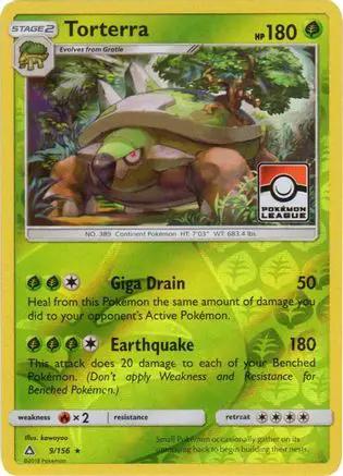 Torterra (Pokemon League) 009/156 - League & Championship Cards Reverse Holofoil