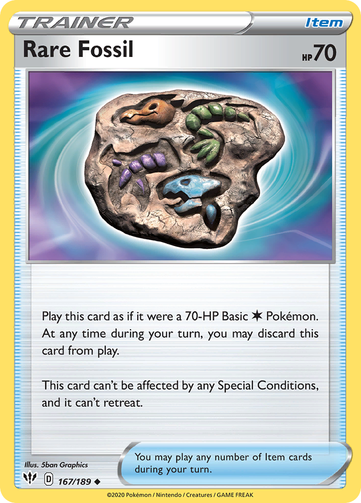 Rare Fossil 167/189 - SWSH03 Darkness Ablaze