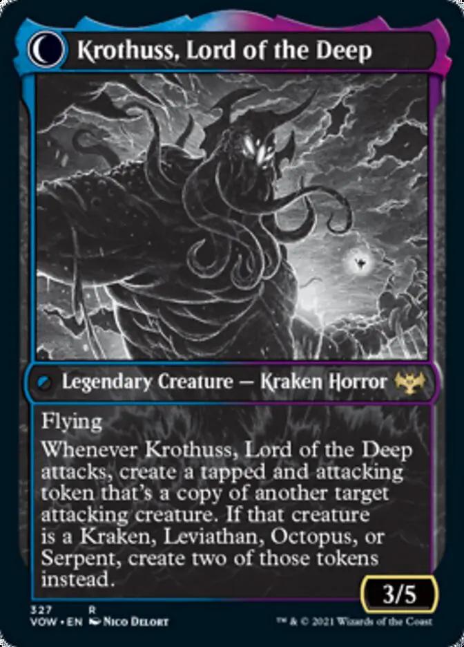 Runo Stromkirk // Krothuss, Lord of the Deep (VOW-327) - Innistrad: Crimson Vow: (Showcase, Double Faced Transform) Foil