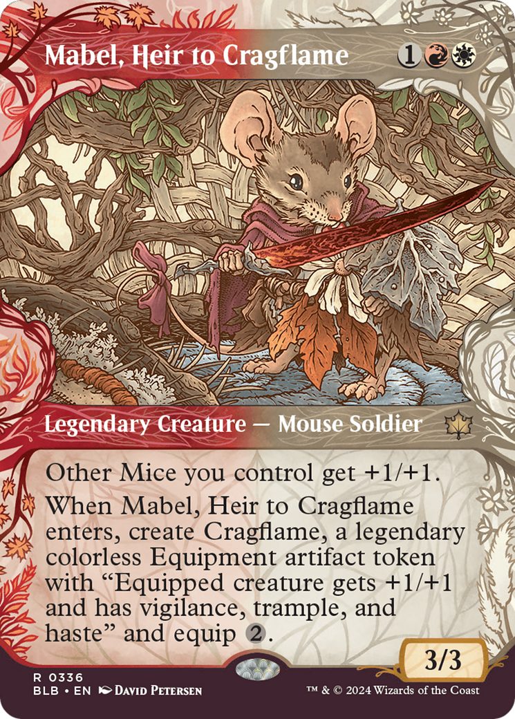 Mabel, Heir to Cragflame (BLB-336) - Bloomburrow: (Showcase) (Borderless) Foil