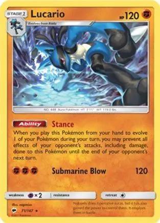 Lucario (SM Burning Shadows) 071 - Deck Exclusives