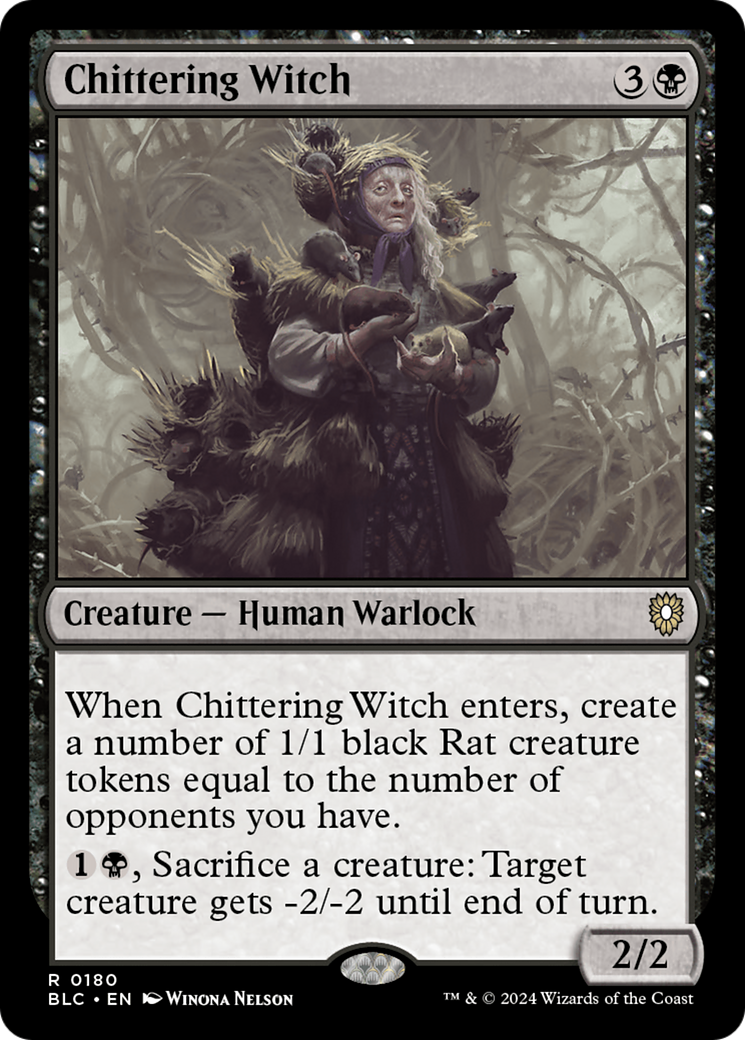 Chittering Witch (BLC-180) - Bloomburrow Commander
