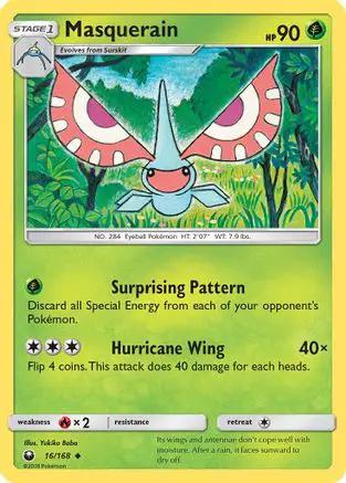 Masquerain 016/168 - SM  Celestial Storm Reverse Holofoil