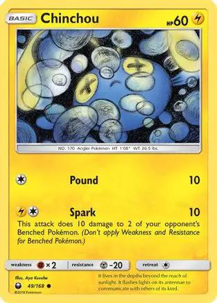 Chinchou 049/168 - SM  Celestial Storm Reverse Holofoil