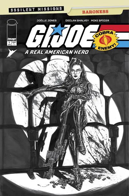 Gi Joe A Real American Hero Sssilent Missions Baroness #1 (One Shot) C 1:10 Joelle Jones B&W (04/01/2026) Image