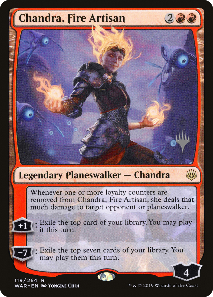 Chandra, Fire Artisan (PPELD-119P) - War of the Spark Promos Foil