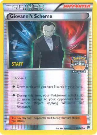 Giovanni's Scheme (Regional Championships) [Staff] 138/162 - League & Championship Cards Reverse Holofoil