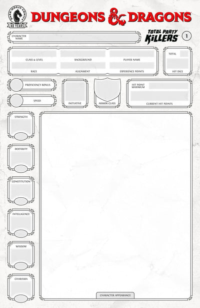 Dungeons & Dragons Total Party Killers #1 E Blank Cover-Character Sheet (07/22/2026) Dark Horse