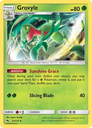 Grovyle 021/214 - SM  Lost Thunder Reverse Holofoil